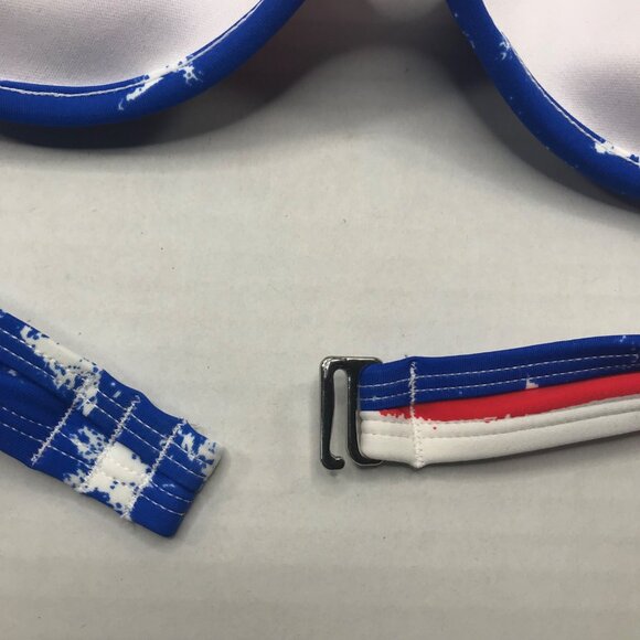 Xhilaration Junior's Sz. Large 8-10 Push Up Halter Stars, Stripes Bikini Top New - Picture 3 of 11